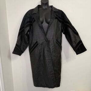 Long Leather and Suede Coat Size XXL